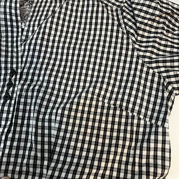 Buffalo black & white check Shirt Signature Larry Levine Long Sleeve Women's M - Picture 14 of 14